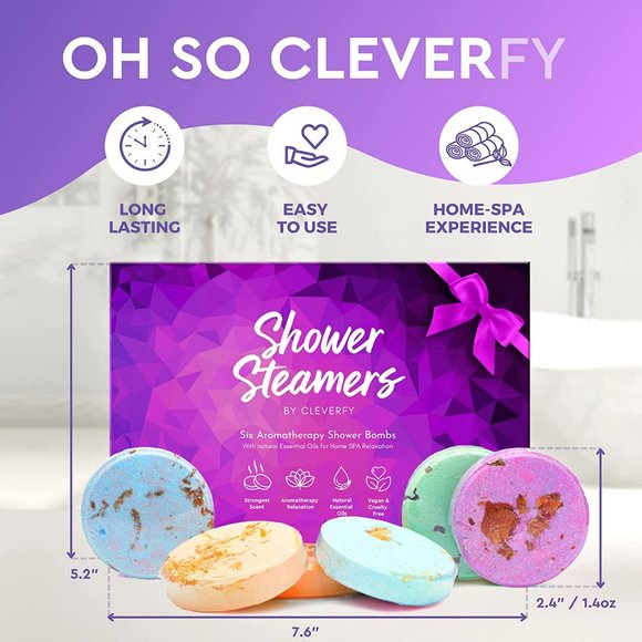 NIB Cleverfy 6-Piece Shower Steamers Aromatherapy with Essential Oils Gift Set - Picture 5 of 5